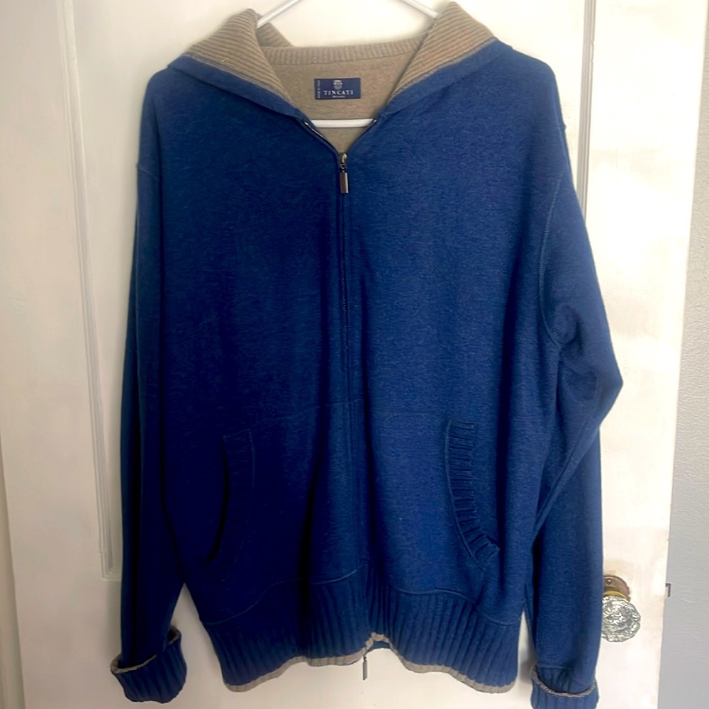 Tincati Men’s Zip-Up Designer Sweater-Made in Italy.